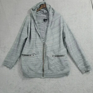 Wilfred Free Aritzia Gray Hooded Zip-Up Sweatshirt L Cotton & Modal Blend  4PT